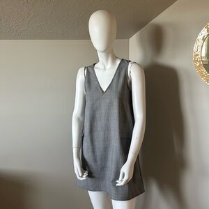 Stradivarius Gray Plaid Sleeveless shift dress size small